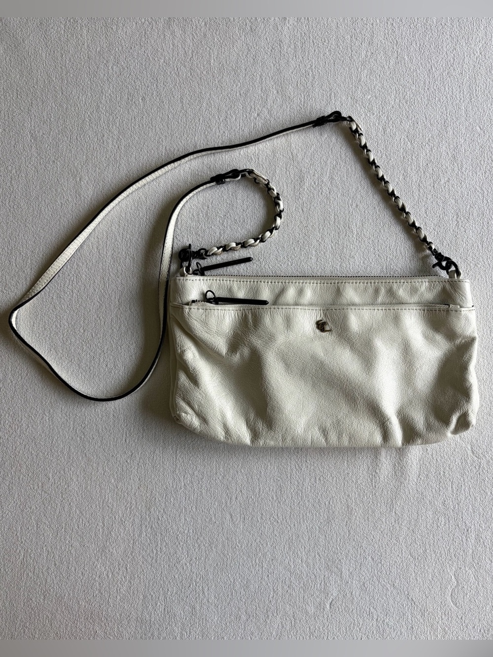 Elliott Lucca White Leather Crossbody Bag
